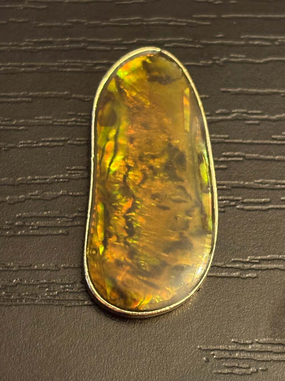Vintage Abalone Iridescent Statement Pendant